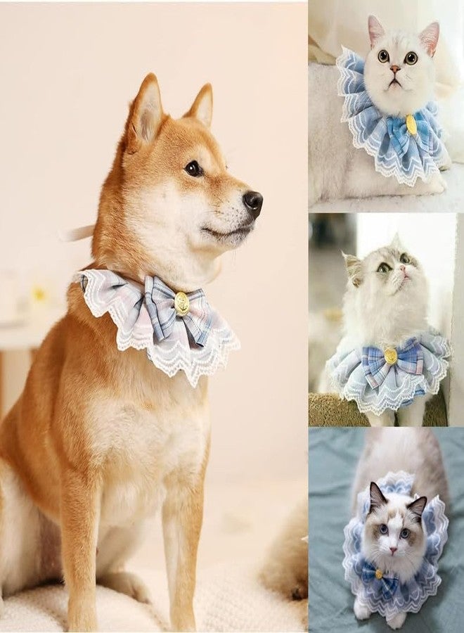 KittuPet قلادة باندانا للحيوانات الأليفة من KittuPet، طوق متعدد الطبقات، وشاح دانتيل مزين بفيونكة، غطاء رأس قابل للغسل من الدانتيل الزهري للقطط والكلاب (المقاس: متوسط، رقبة قابلة للتعديل: 35 سم - 45 سم) - Image 4